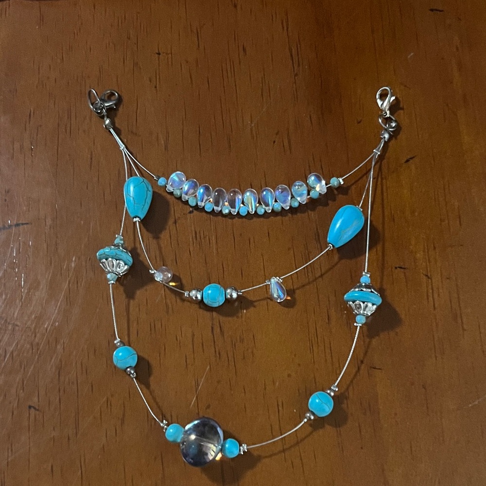 Turquoise, Silver and crystal Sash bag purse bling